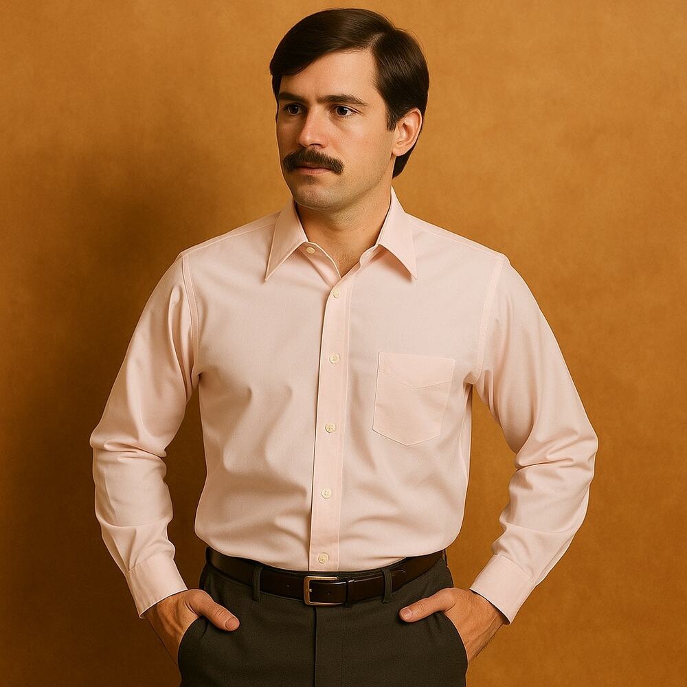 Vintage Mervyn’s Pink Dress Shirt 15.5 32/33 Men’s Long Sleeve Taiwan 70s